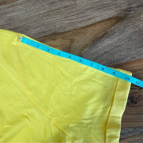 🏖️ Sale Woman Within Sunny Yellow Pin Tuck Button Closure Sz 2X - Picture 5 of 11
